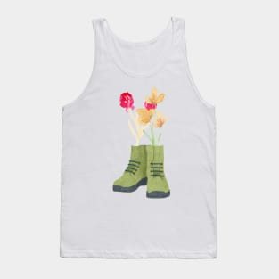 Wildflowers with hiking boots Tank Top